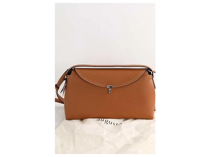 Bolsa de ombro Totême T-Lock em couro camel - vista 7
