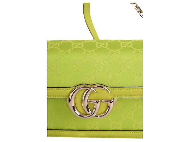 Borsa a tracolla Gucci in pelle verde - vista 2