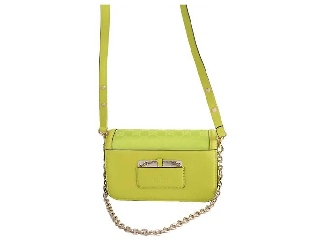 Borsa a tracolla Gucci in pelle verde - vista 4