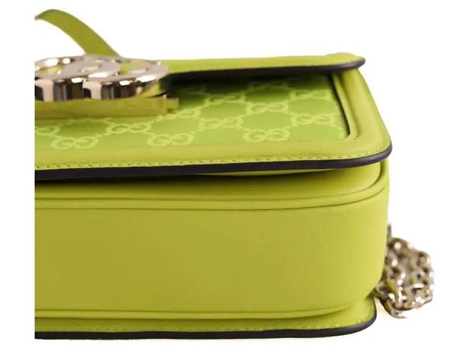 Borsa a tracolla Gucci in pelle verde - vista 5