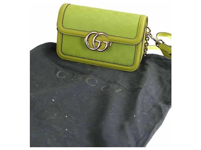 Borsa a tracolla Gucci in pelle verde - vista 6