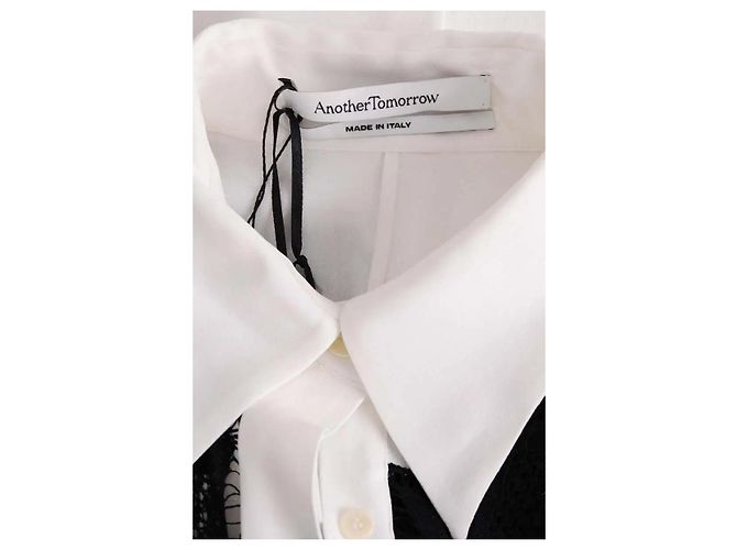Autre Marque Camicia bianca in viscosa ANOTHER TOMORROW Bianco - vista 5