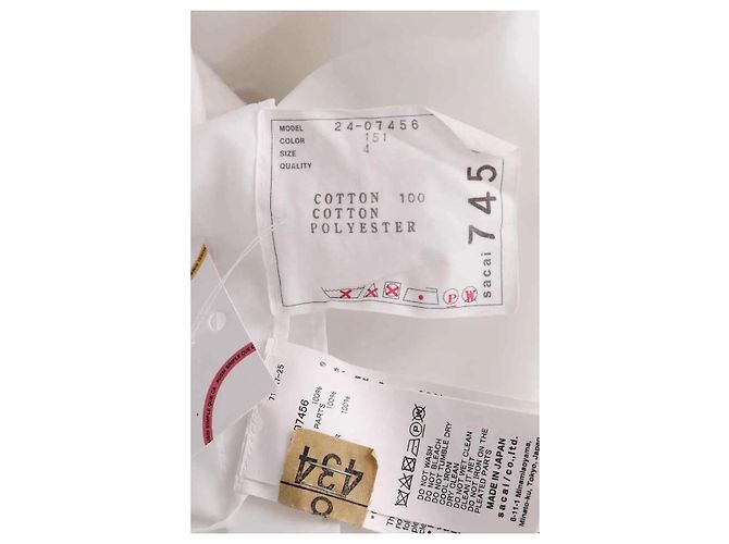 Camiseta Sacai blanca de algodón XL Blanco - vista 5