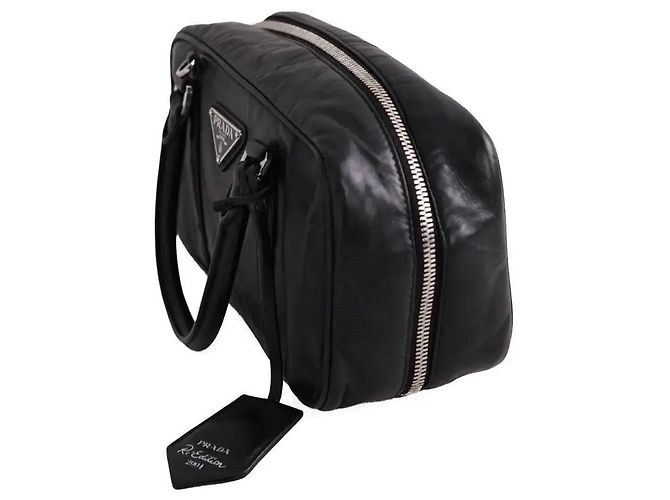 Borsa a tracolla Prada Nappa Antique in pelle nera Nero - vista 3