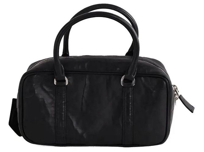 Borsa a tracolla Prada Nappa Antique in pelle nera Nero - vista 4