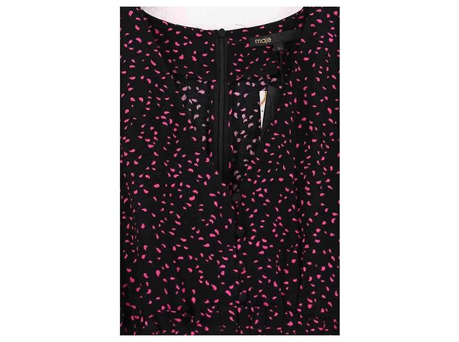 Maje Schwarzes Kleid aus Viskose - Ansicht 2