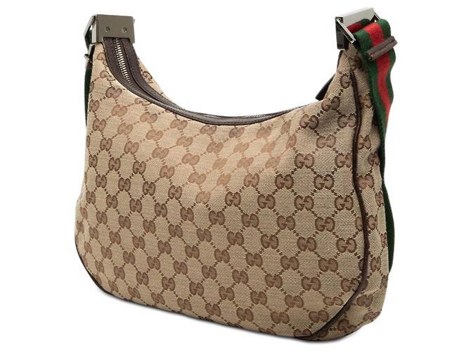 Borsa a tracolla Gucci GG Canvas Web beige - vista 2