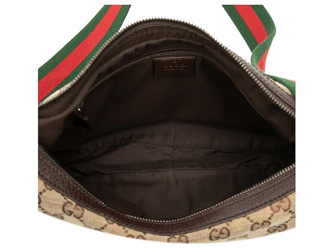 Borsa a tracolla Gucci GG Canvas Web beige - vista 4