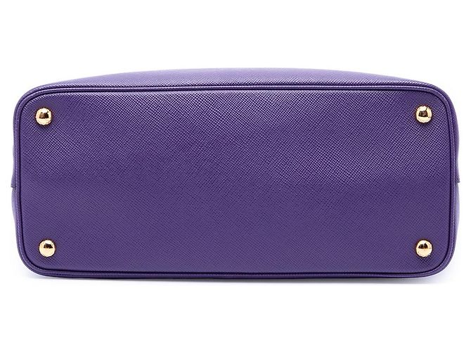 Borsa Double Satchel Prada Medium in Pelle Saffiano Viola Porpora - vista 3