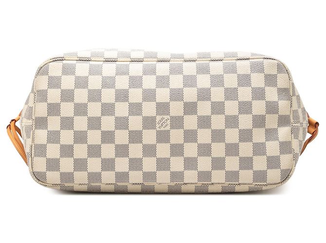 Borsa Tote Louis Vuitton Neverfull MM Damier Azur Bianca Bianco - vista 3