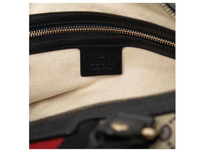 Borsa Boston Satchel Gucci Small GG Canvas Web Joy Nera Nero - vista 5