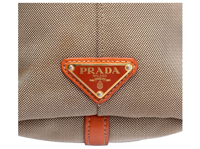 Beige Prada Canvas Canapa Logo Bow Satchel - Ansicht 5