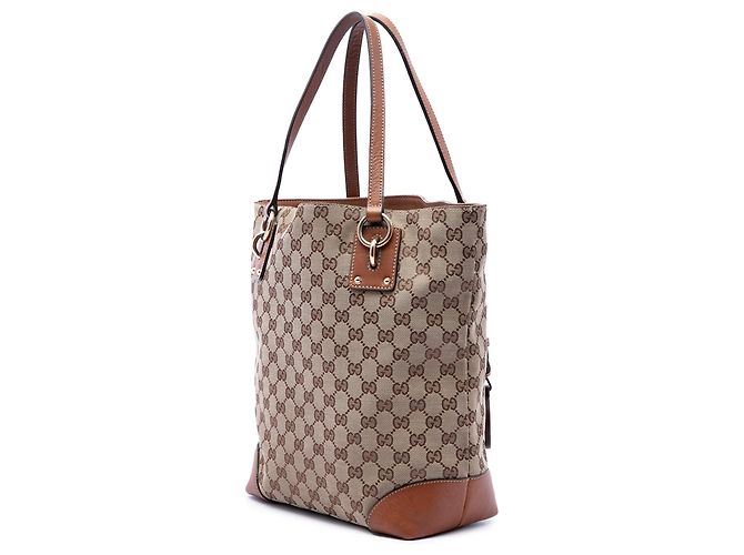 Tote Gucci GG Canvas con charm GG Marrone - vista 2