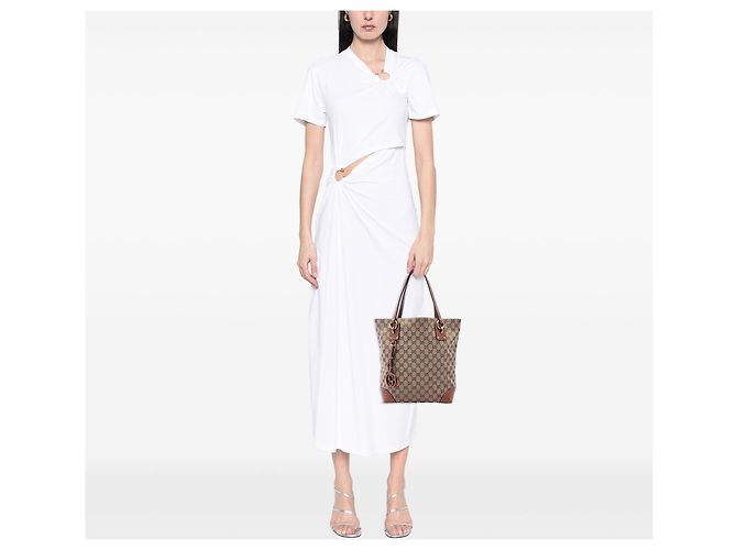 Tote Gucci GG Canvas con charm GG Marrone - vista 6