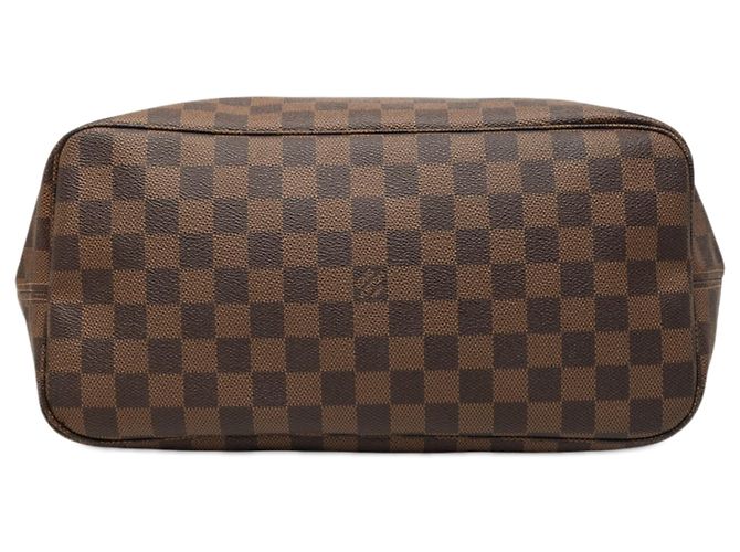 Borsa Tote Louis Vuitton Damier Ebene Neverfull MM Marrone - vista 3