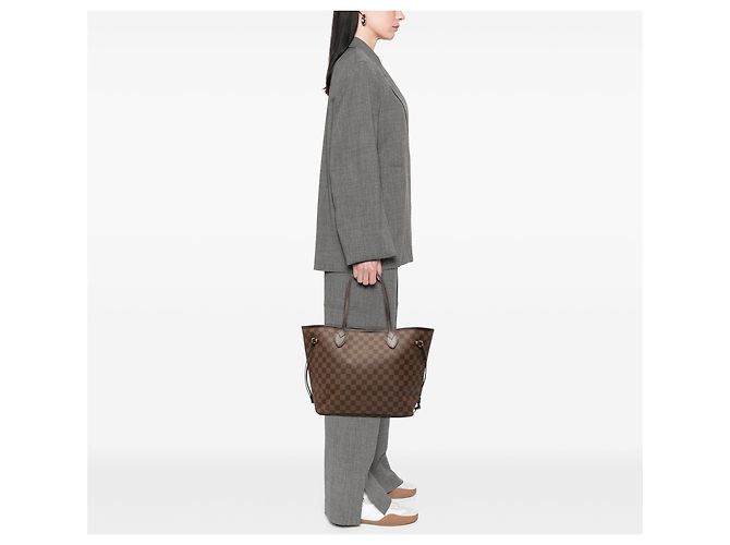Borsa Tote Louis Vuitton Damier Ebene Neverfull MM Marrone - vista 6