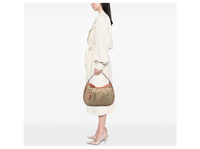 Borsa a tracolla Gucci GG Canvas Sukey Arancione - vista 5