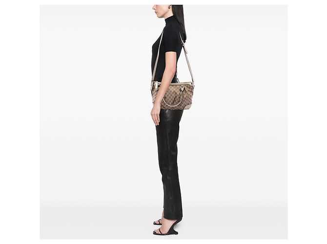 Borsa Satchel Gucci GG Canvas Sukey Beige - vista 6