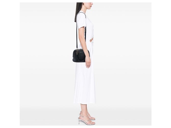 Borsa Dome Mini Microguccissima Gucci Nera Nero - vista 7