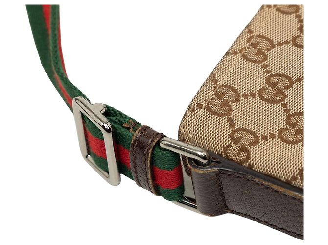 Borsa a tracolla Gucci GG Canvas Web beige - vista 6