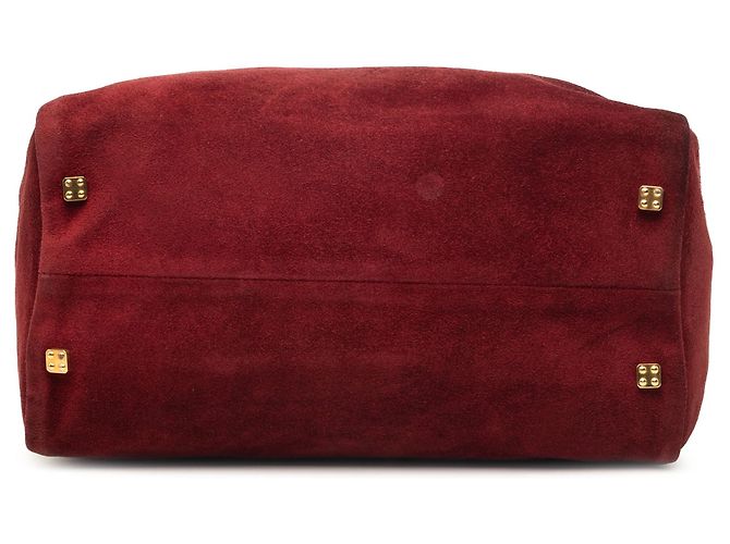Borsa Boston Anagram LOEWE in camoscio rosso - vista 3