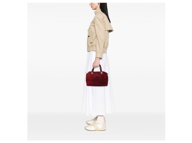Borsa Boston Anagram LOEWE in camoscio rosso - vista 6