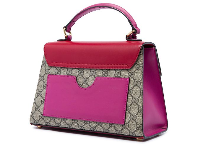 Padlock Borsa Satchel Gucci Small GG Supreme con Lucchetto Beige - vista 2