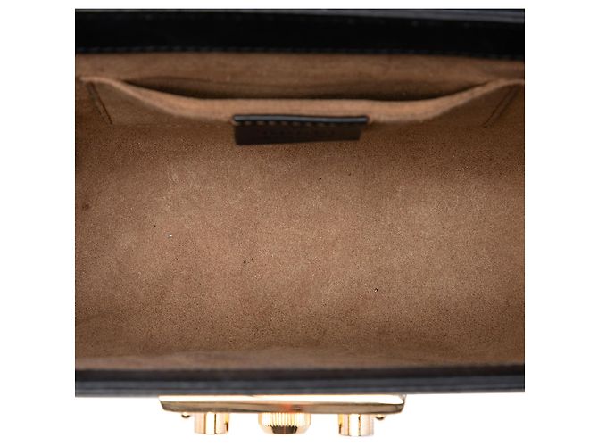 Borsa a Tracolla Gucci Small GG Supreme Padlock Nera Nero - vista 4