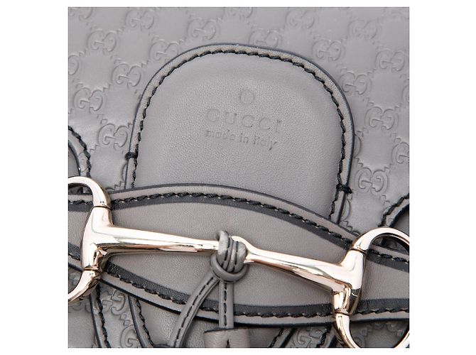 Borsa a tracolla Gucci Emily Medium Microguccissima Grigia Grigio - vista 5
