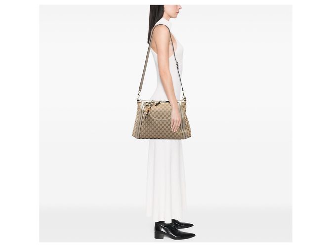 Borsa Satchel Gucci GG Canvas Bella Oro D'oro - vista 5