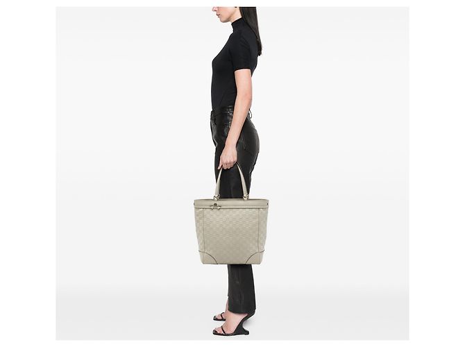 Borsa Tote Gucci Guccissima Mayfair Bianca Bianco - vista 6