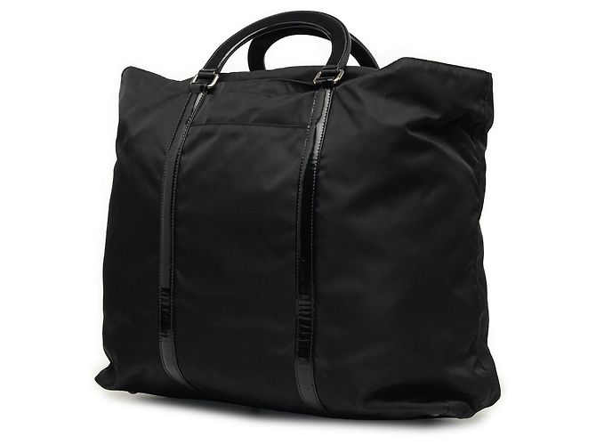 Borsa tote convertibile Prada Tessuto nera Nero - vista 2