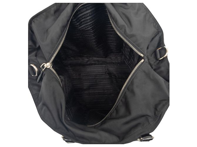 Borsa tote convertibile Prada Tessuto nera Nero - vista 4