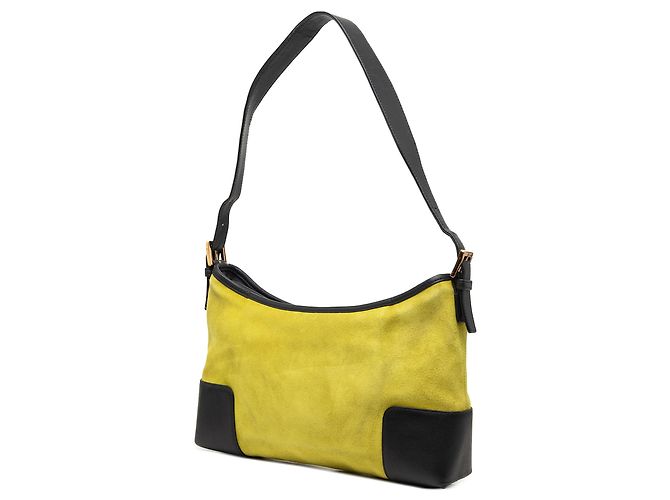 Borsa a tracolla Anagram LOEWE in camoscio giallo - vista 2