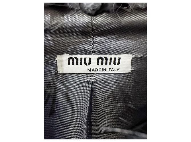 Abrigo de piel gris Miu Miu Multicolor - vista 2
