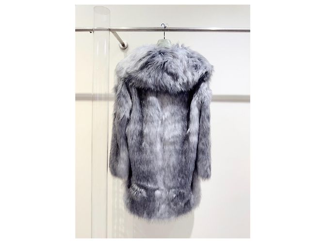 Abrigo de piel gris Miu Miu Multicolor - vista 3