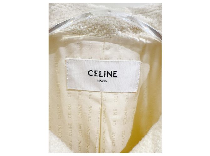 Céline Jacke aus Wolle Ecru mit Goldknöpfen Größe 34 Mehrfarben - Ansicht 2