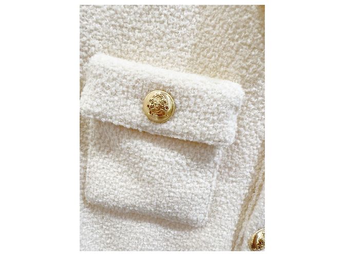 Céline Jacke aus Wolle Ecru mit Goldknöpfen Größe 34 Mehrfarben - Ansicht 3