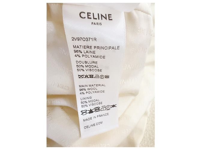 Céline Jacke aus Wolle Ecru mit Goldknöpfen Größe 34 Mehrfarben - Ansicht 6
