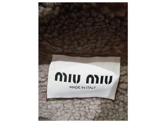 Miu Miu Cropped Jacke Camel Polyester Größe 36 Mehrfarben - Ansicht 3