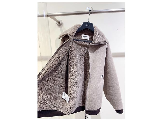 Miu Miu Cropped Jacke Camel Polyester Größe 36 Mehrfarben - Ansicht 5