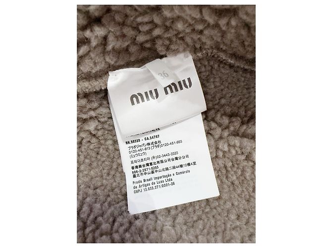 Miu Miu Cropped Jacke Camel Polyester Größe 36 Mehrfarben - Ansicht 6