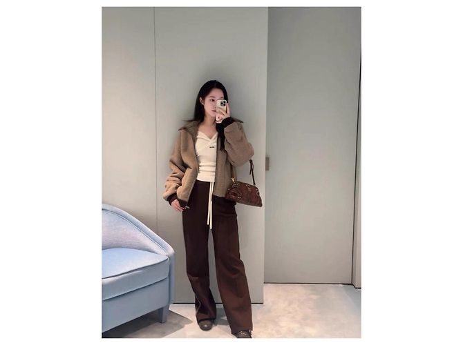 Miu Miu Cropped Jacke Camel Polyester Größe 36 Mehrfarben - Ansicht 8