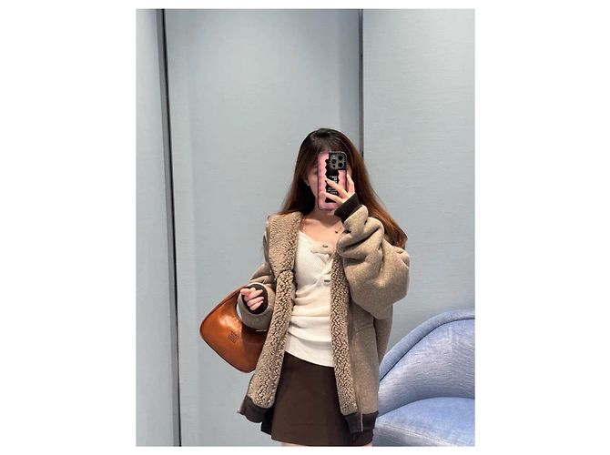 Miu Miu Cropped Jacke Camel Polyester Größe 36 Mehrfarben - Ansicht 9