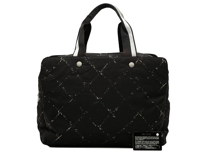 Borsa a mano Chanel Old Travel Line in nylon nero - vista 7