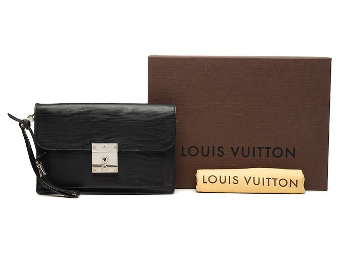 Clutch Louis Vuitton Epi Neo Belaia Nera Nero - vista 7
