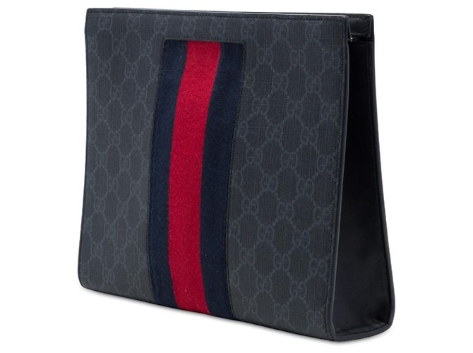 Clutch Gucci GG Supreme Web Nera Nero - vista 2