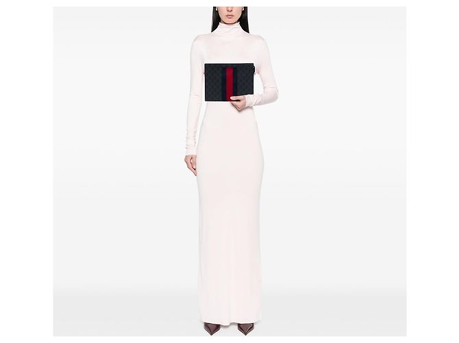 Clutch Gucci GG Supreme Web Nera Nero - vista 6