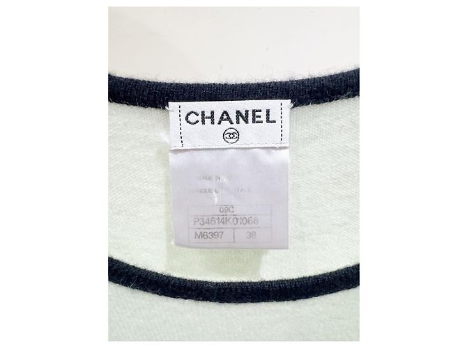 Chanel Ärmelloses Strickkleid Shift mit CC Logo Baumwolle Mehrfarben - Ansicht 2