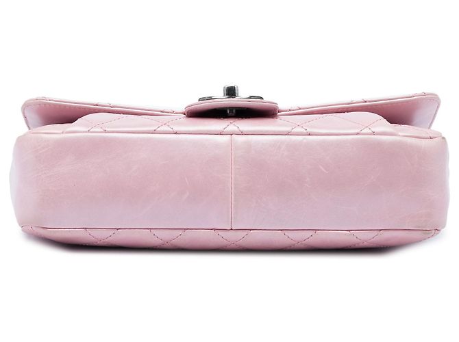 Borsa a tracolla Chanel Medium Quilted Metallic Calfskin Coco Pleats rosa con catena - vista 3